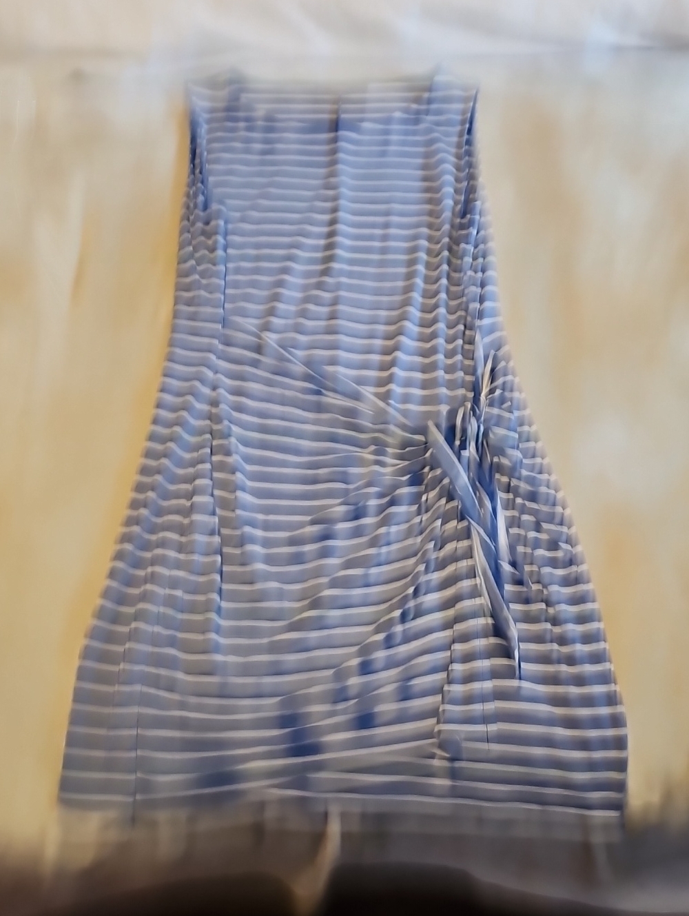 Tommy Hilfiger Blue & White Striped Twist-Side Midi Dress